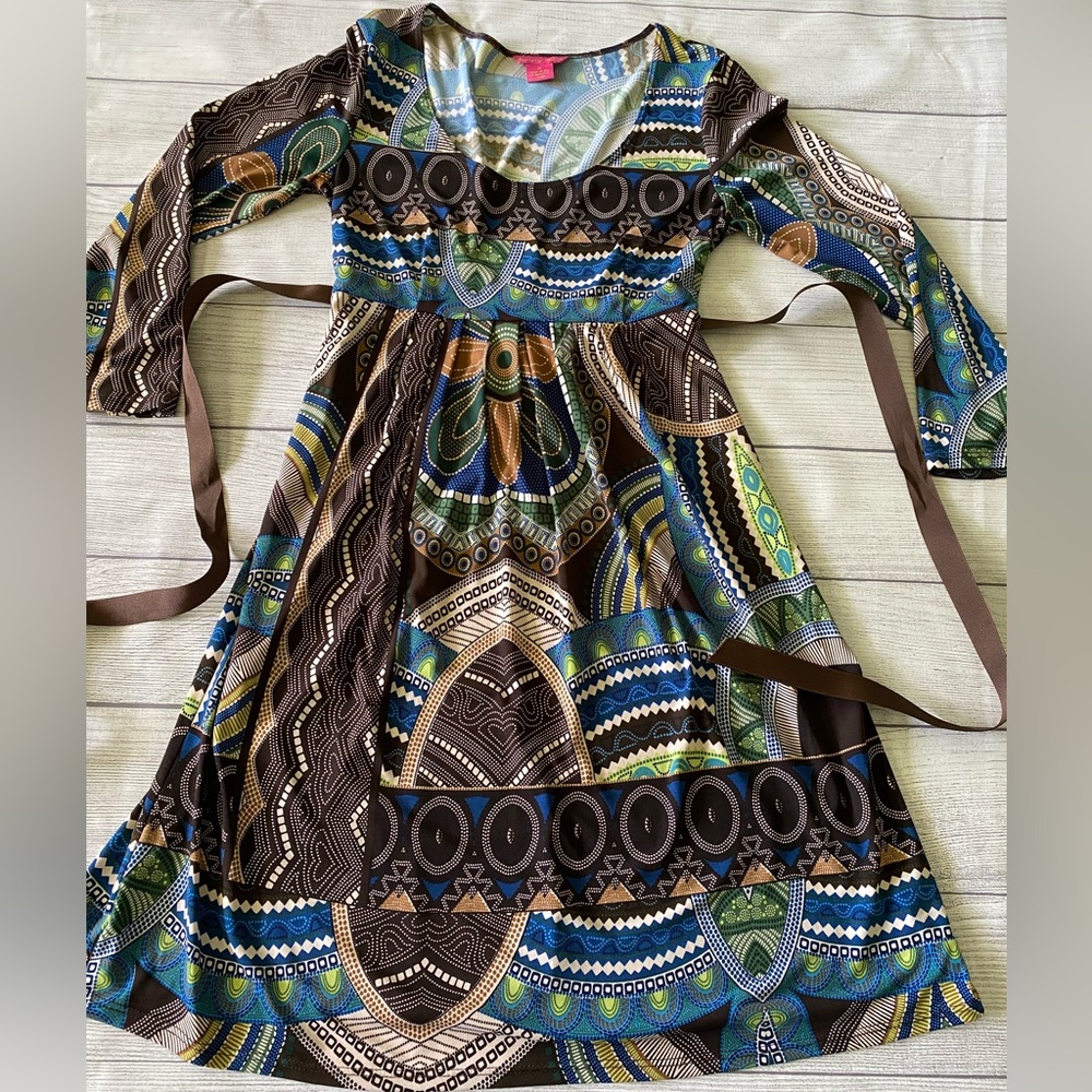 Brown Patterned Dress